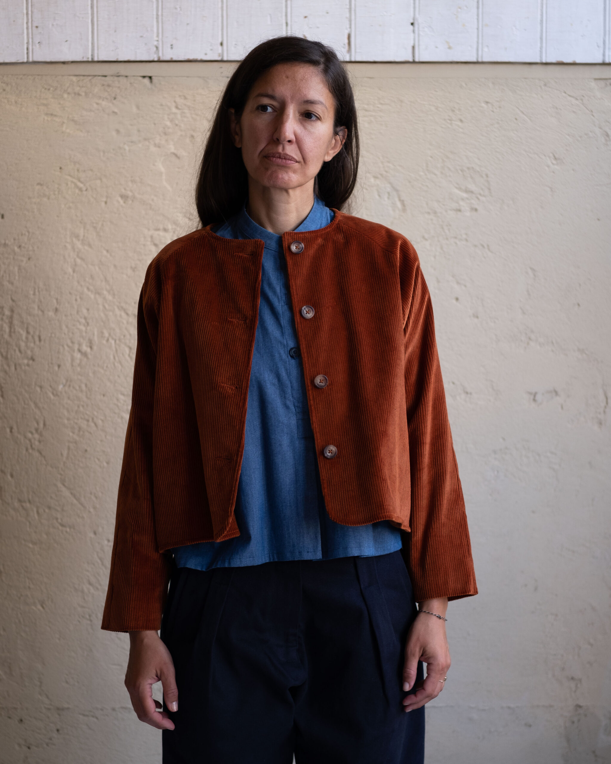 Cropped Jacket - Burnt Orange Cord | MAHALA