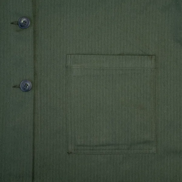 Levin Jacket | Green Herringbone Cotton