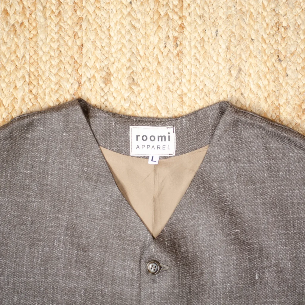 Kamali Waistcoat | Brown Irish Linen
