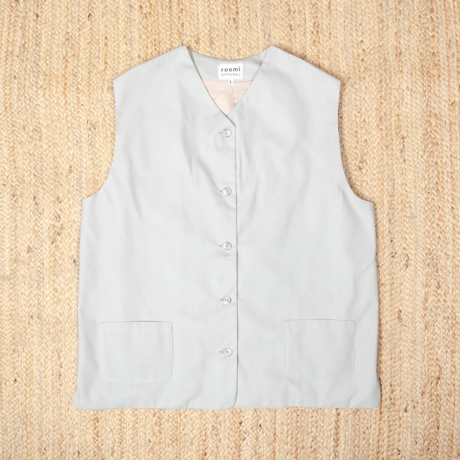 Kamali Waistcoat | Stone Moleskin Cotton - Image 1
