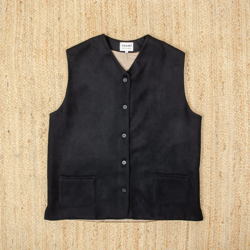 Kamali Waistcoat | Black Wool