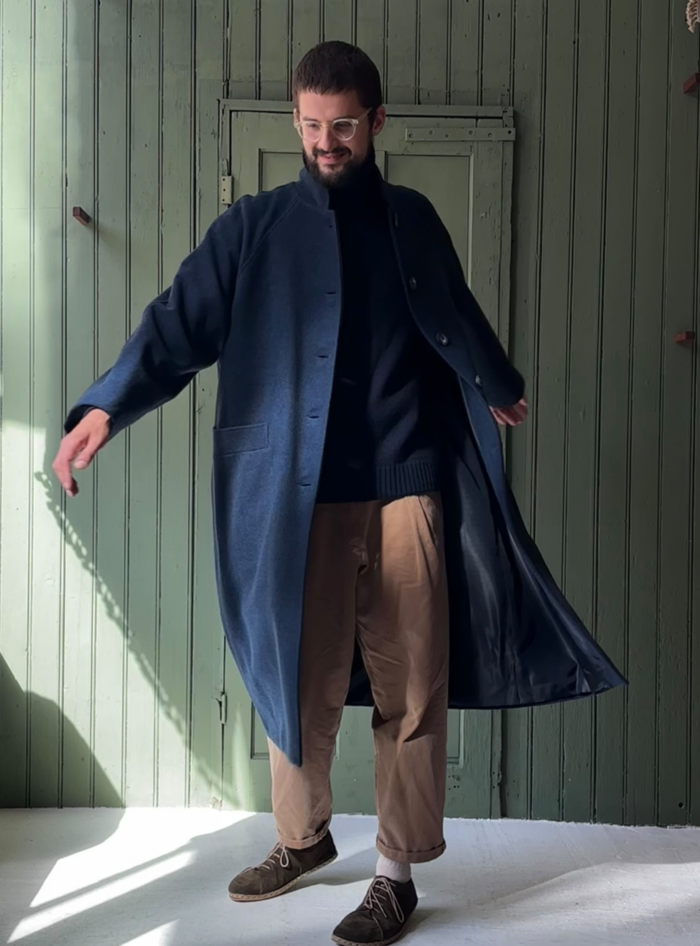 Hansom Overcoat | Navy Italian Wool - Image 1
