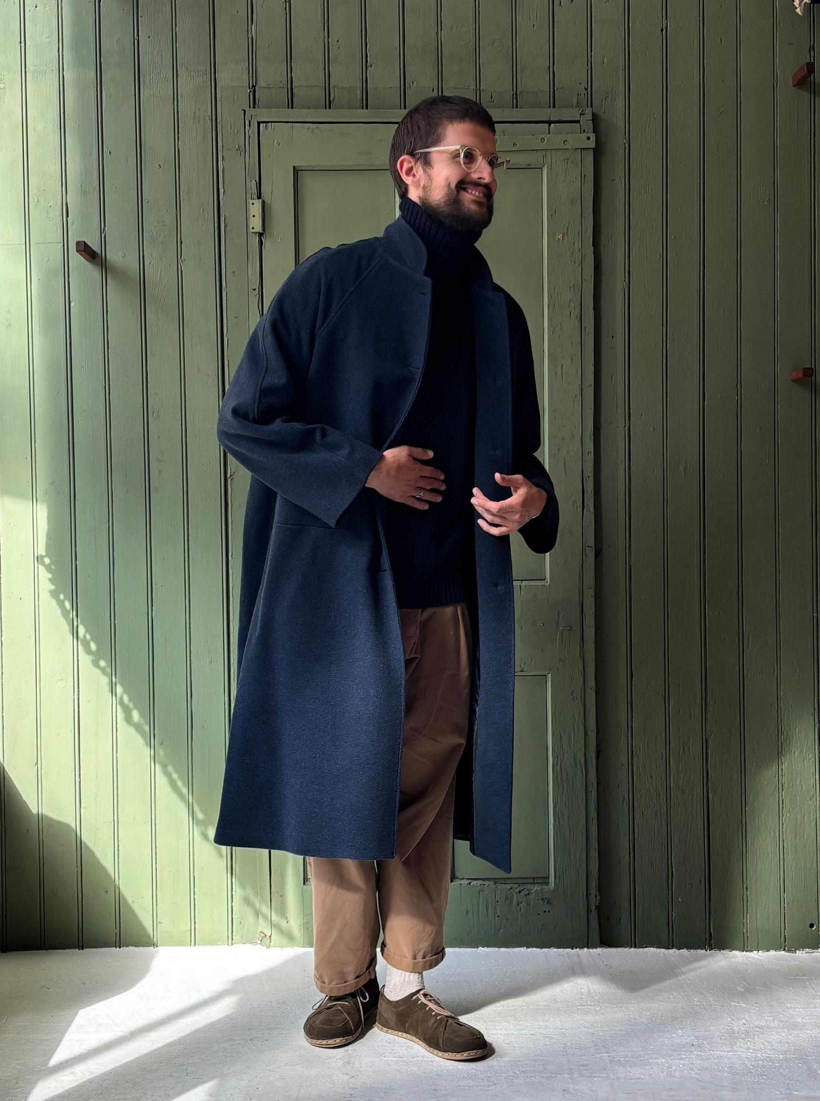 Hansom Overcoat | Navy Italian Wool - Image 2