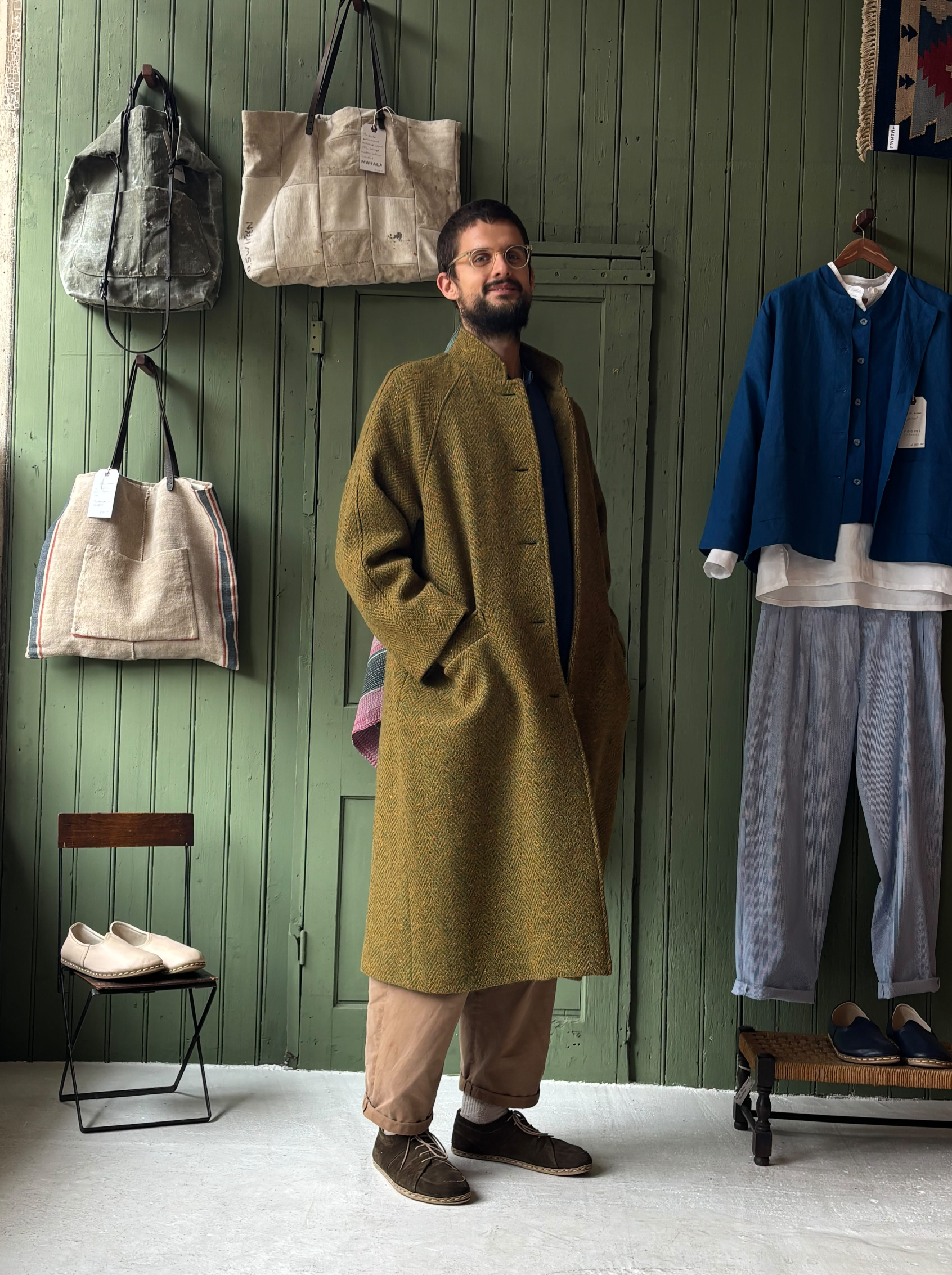 Hansom Overcoat | Mustard Jumbo Donegal Tweed - Image 1