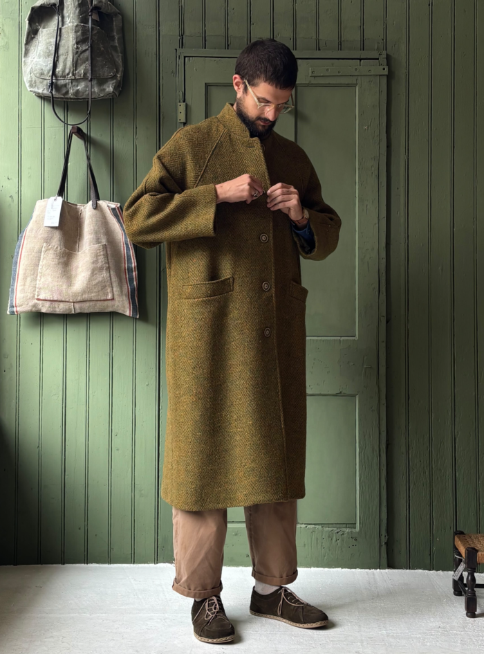 Hansom Overcoat | Mustard Jumbo Donegal Tweed - Image 6