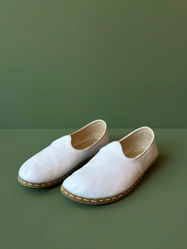 Barefoot Yemeni Shoes | White Leather