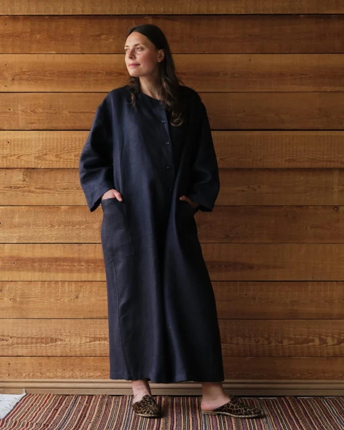 Amelia Jumpsuit | Dark Navy Irish Linen - Image 1