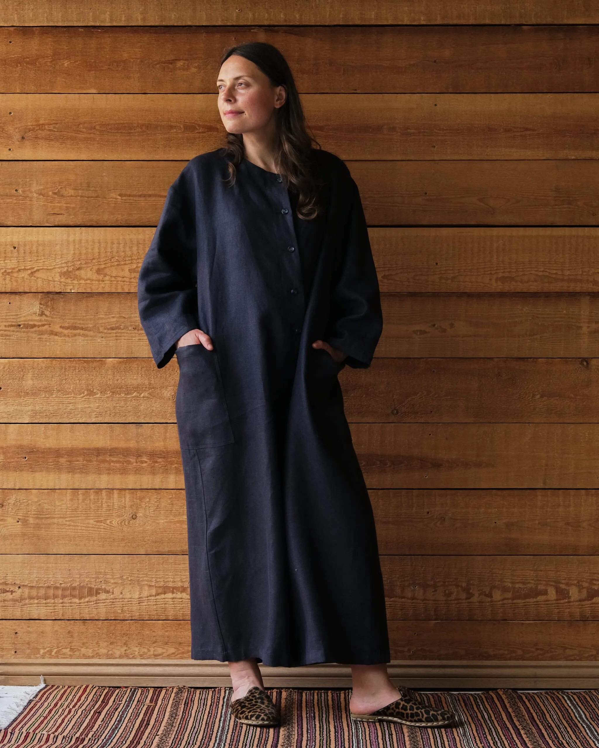 Amelia Jumpsuit | Dark Navy Irish Linen - Image 1