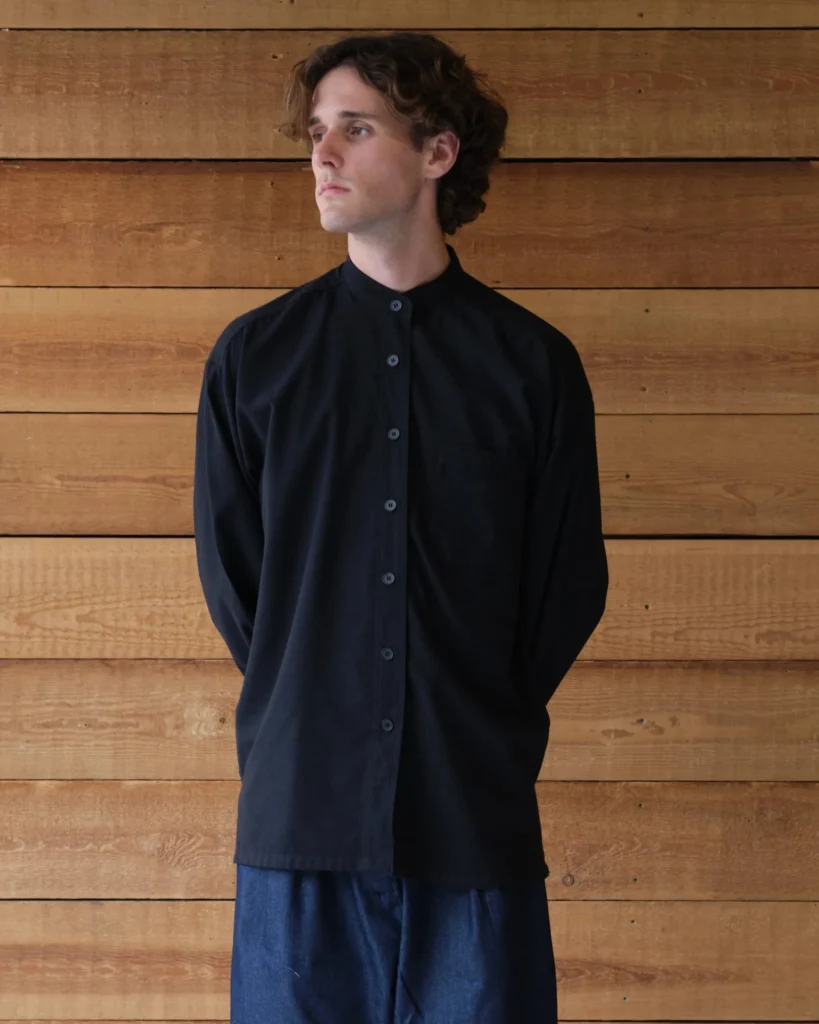 Panza Shirt | Black Handloom Cotton