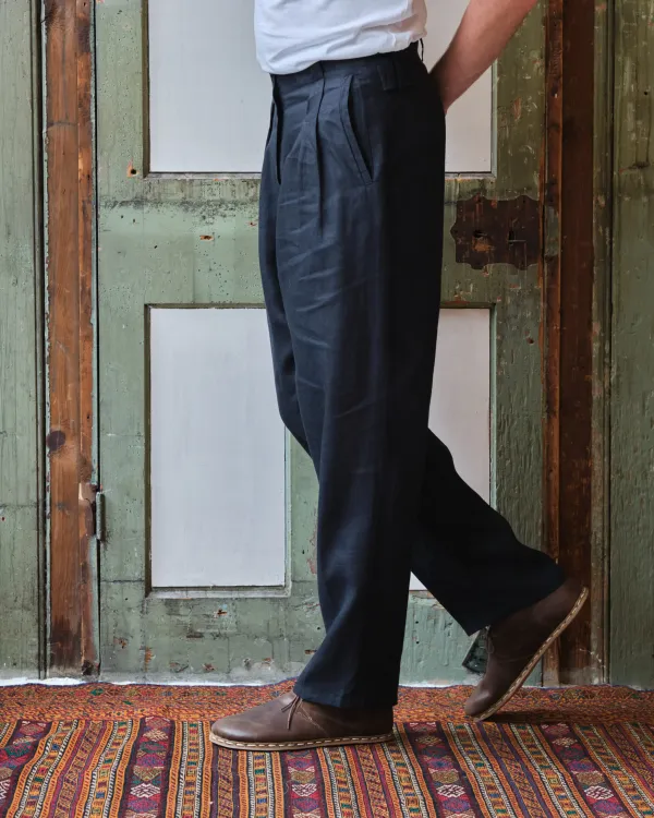 Gardener Trousers | Black Irish Linen