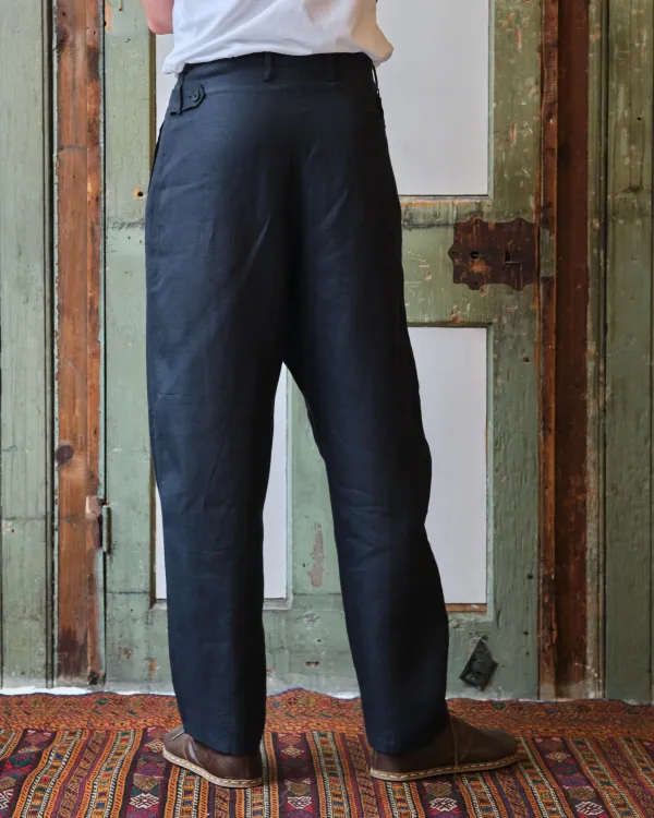 Gardener Trousers | Black Irish Linen
