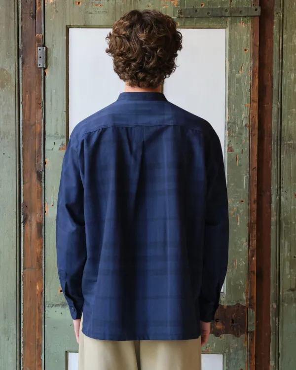 Panza Shirt | Navy Check Wool