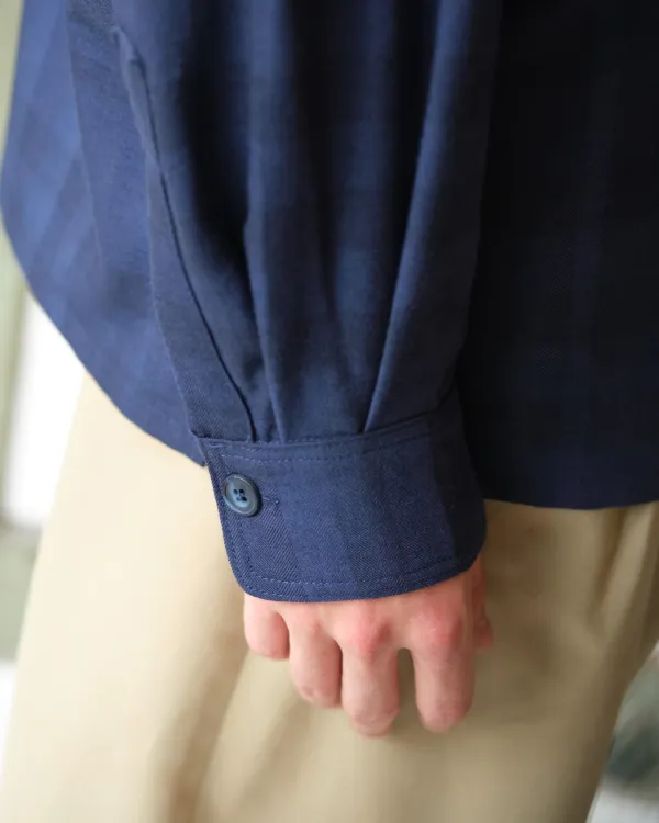 Panza Shirt | Navy Check Wool