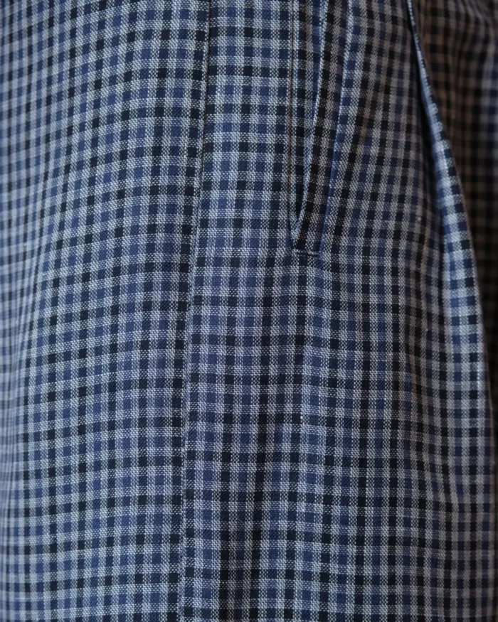 Gardener Trousers | Blue Gingham Linen-wool Blend - Image 3