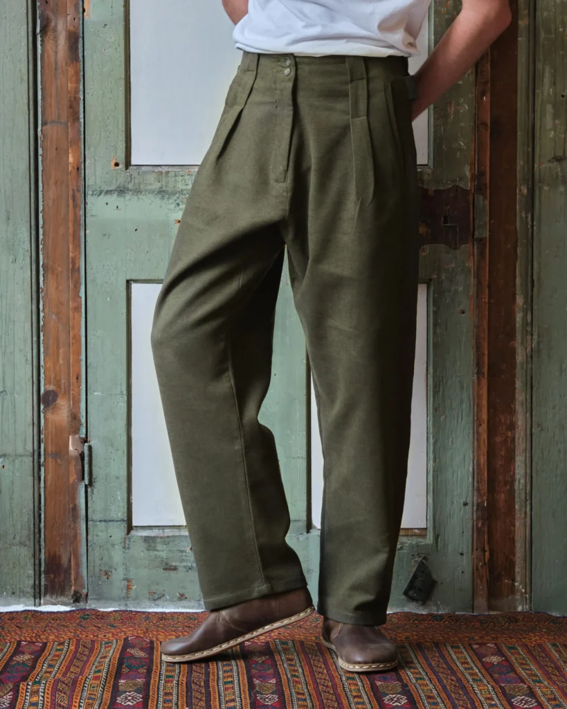 Gardener Trousers | Green Brushed Cotton