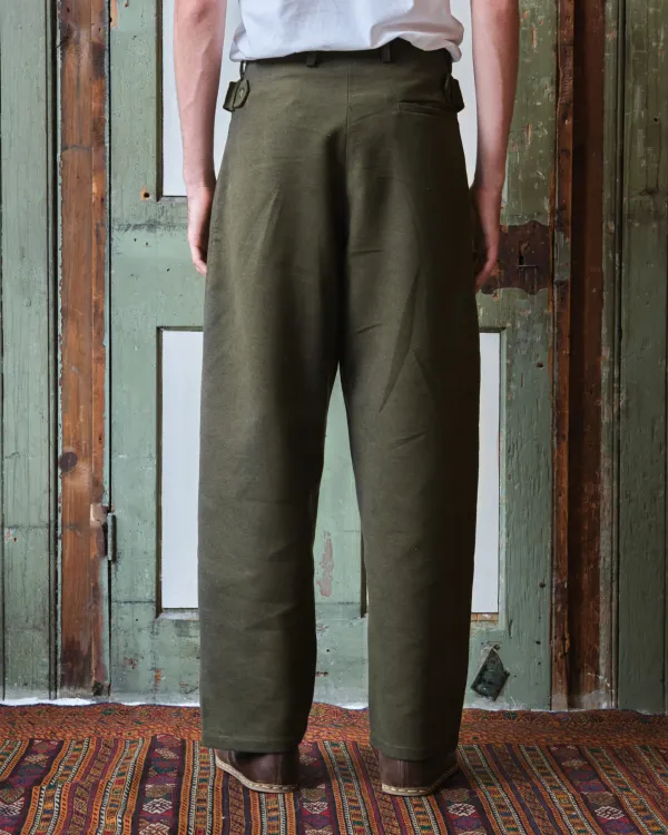 Gardener Trousers | Green Brushed Cotton