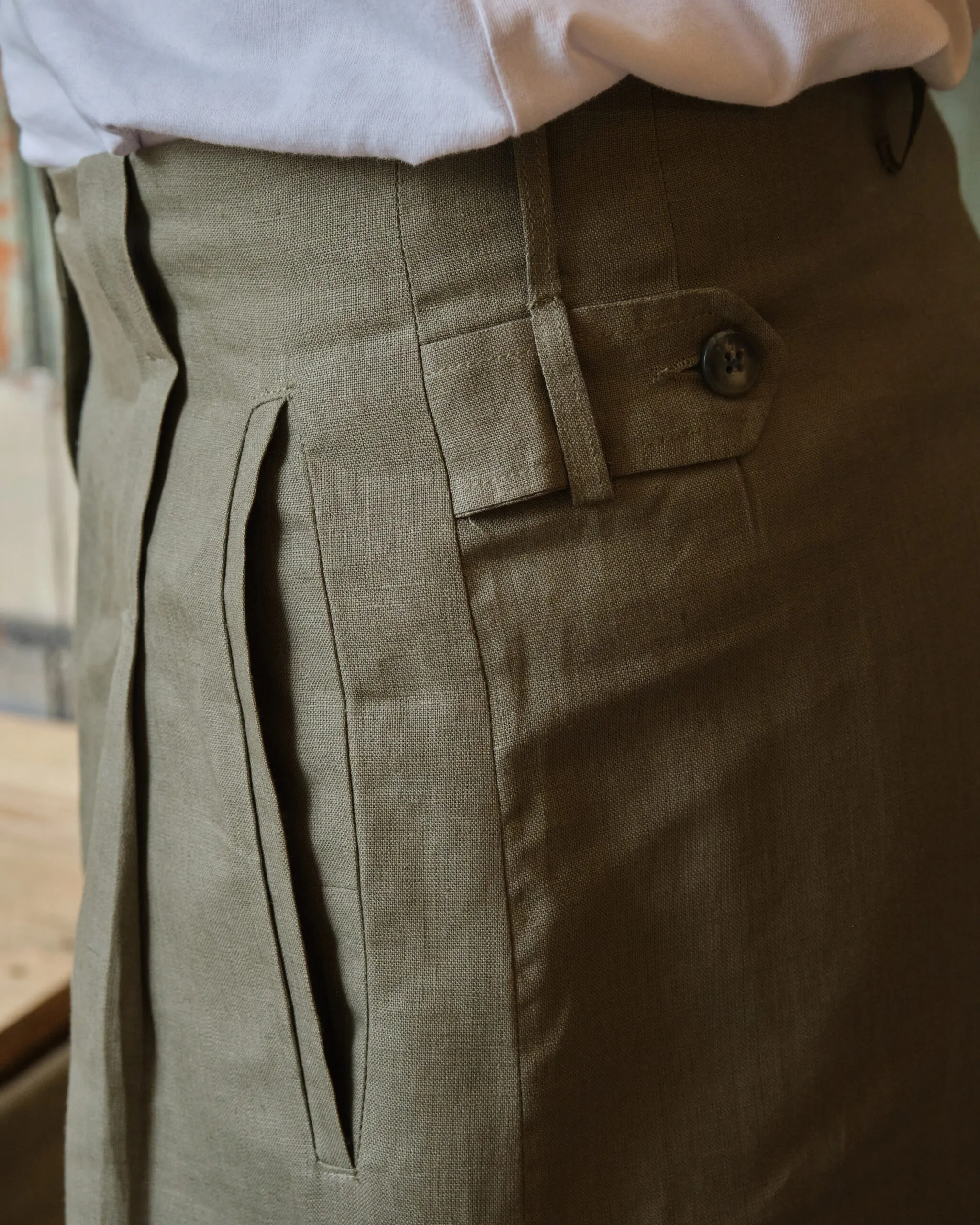 Gardener Trousers | Olive Irish Linen - Image 4