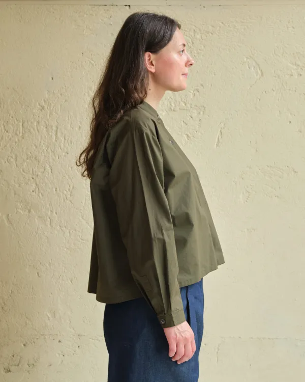 Etta Blouse | Olive Poplin