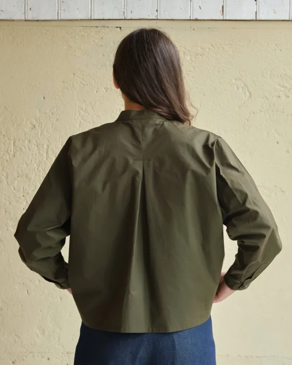 Etta Blouse | Olive Poplin