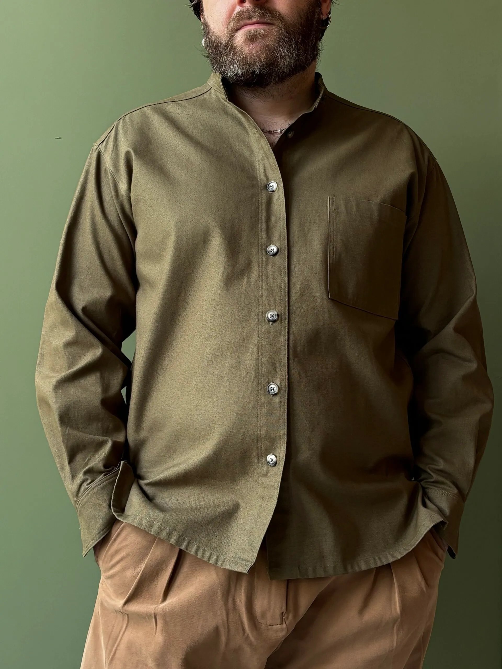 Panza Shirt | Olive Heavy Cotton - Image 1