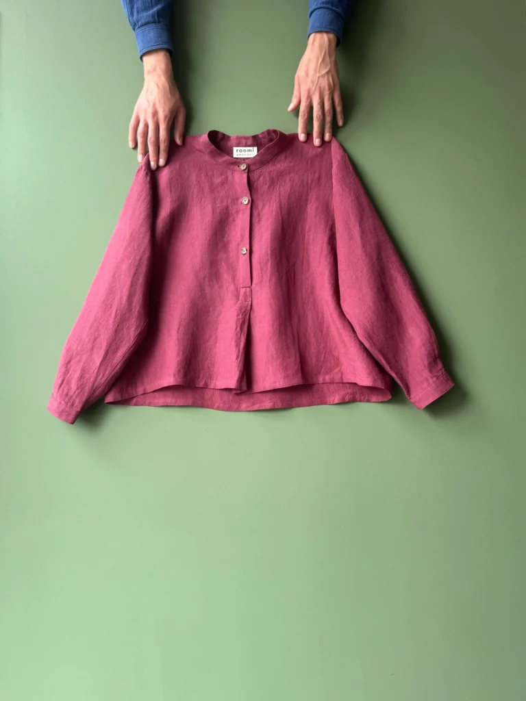 Etta Blouse | Wine Silk-linen Blend