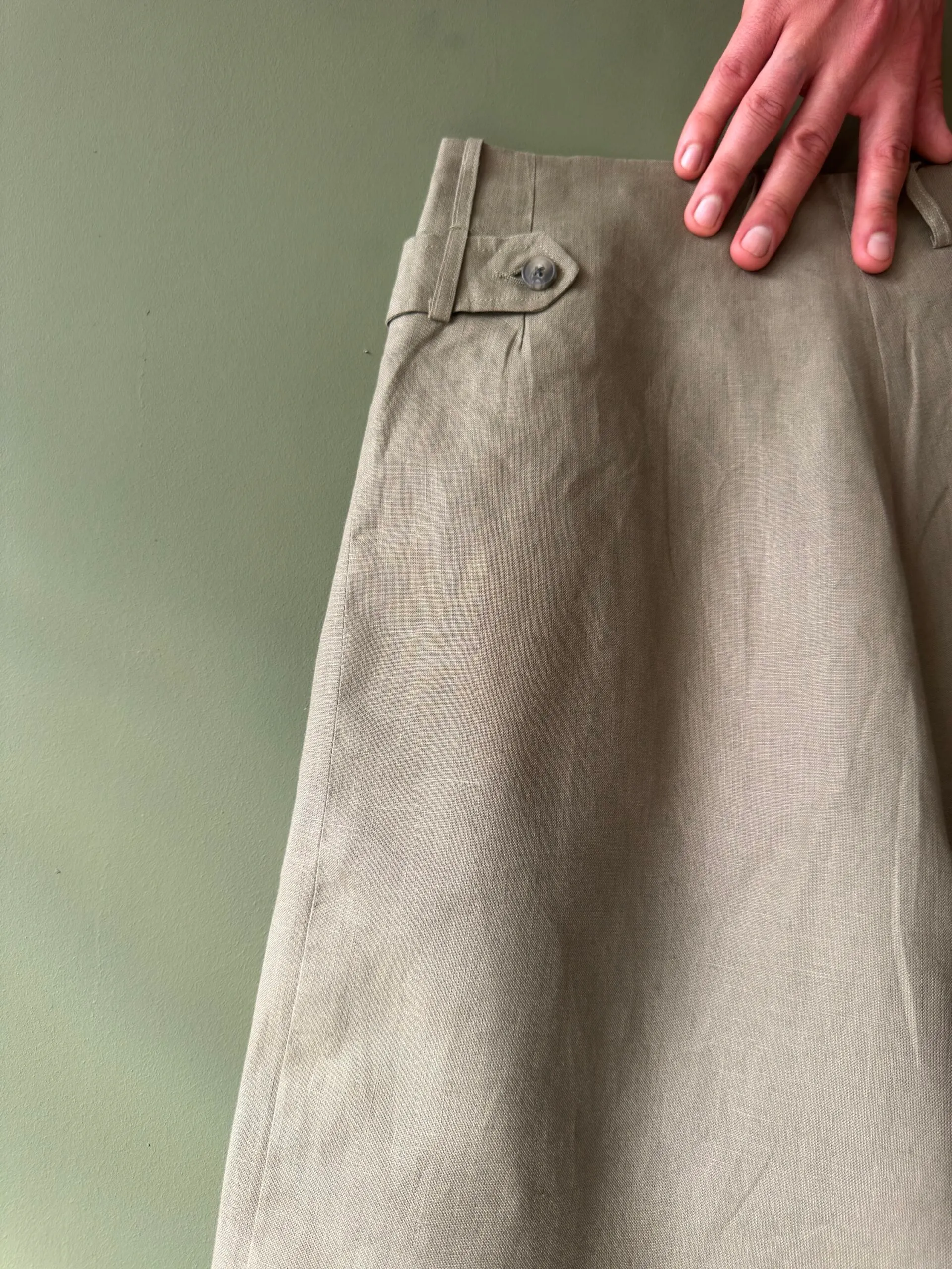Gardener Trousers | Khaki Irish Linen - Image 3