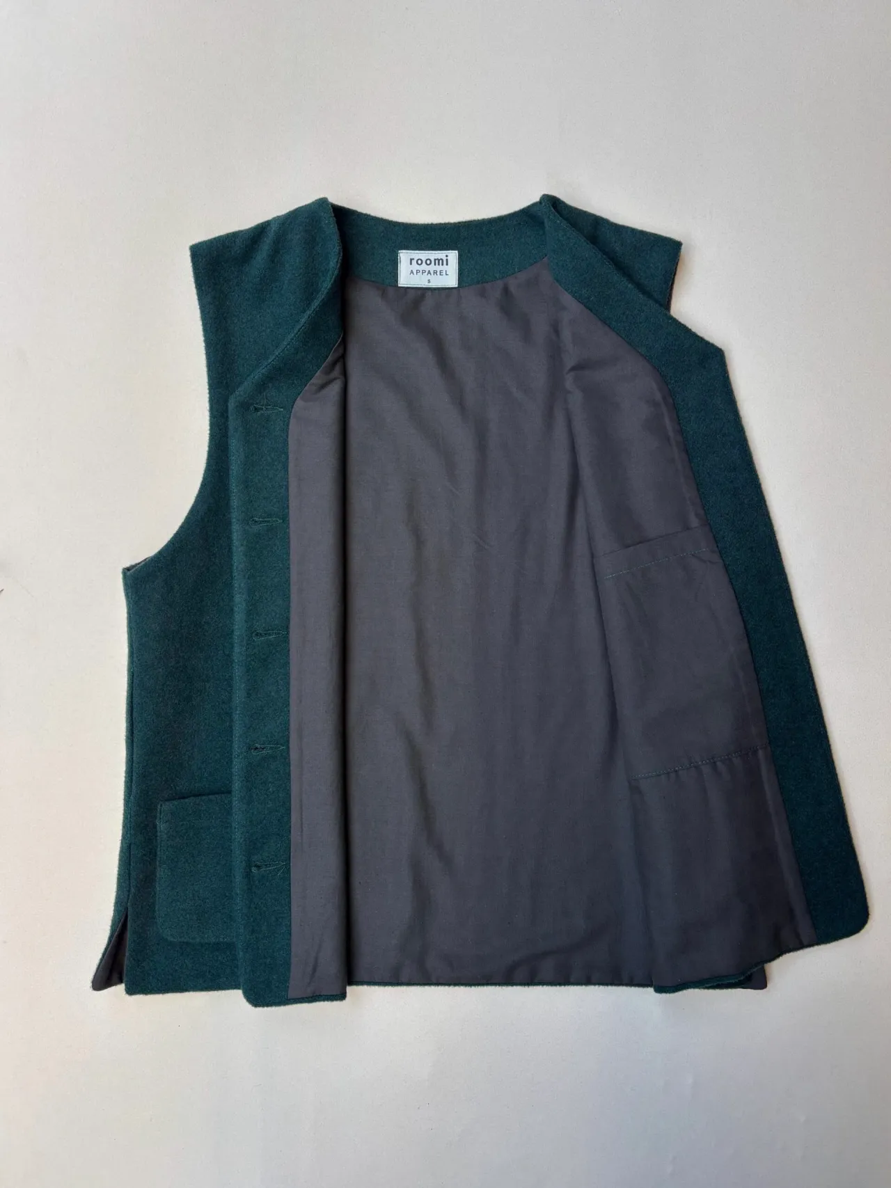 Kamali Waistcoat | Green Wool - Image 2