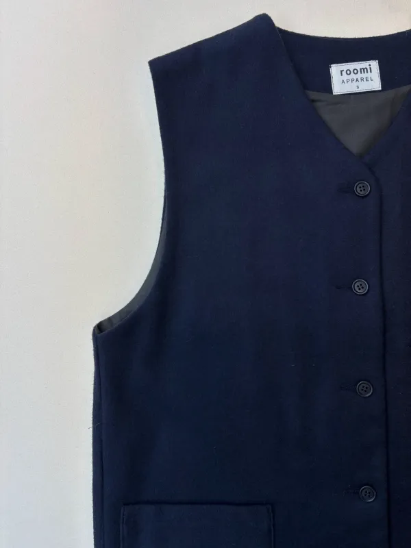 Kamali Waistcoat | Navy Wool