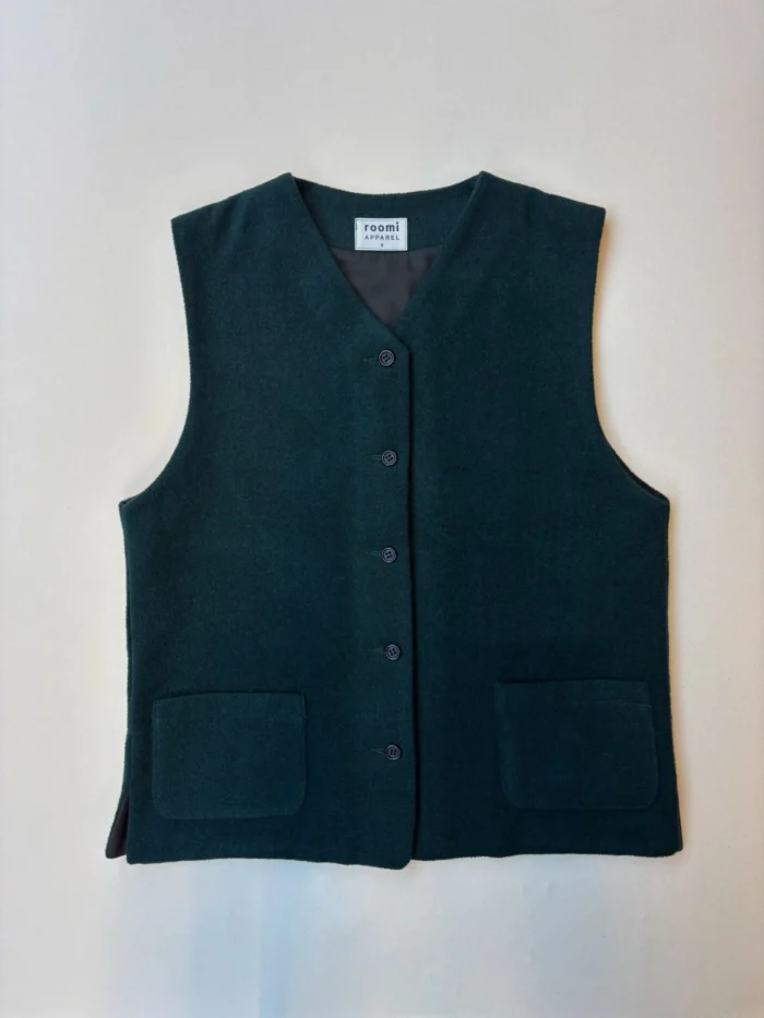 Kamali Waistcoat | Green Wool - Image 1