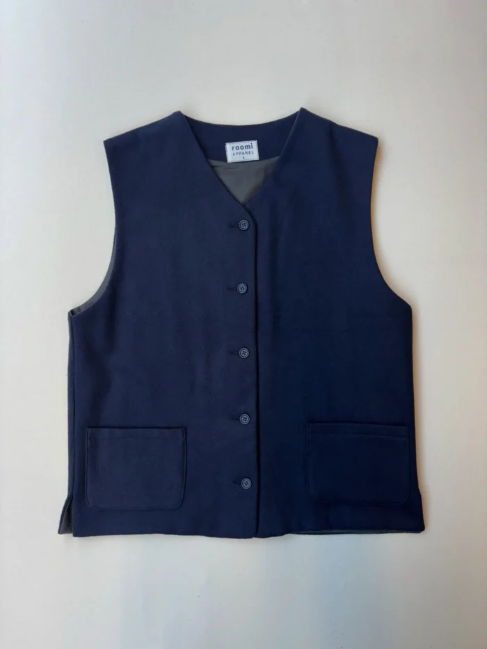 Kamali Waistcoat | Navy Wool - Image 1