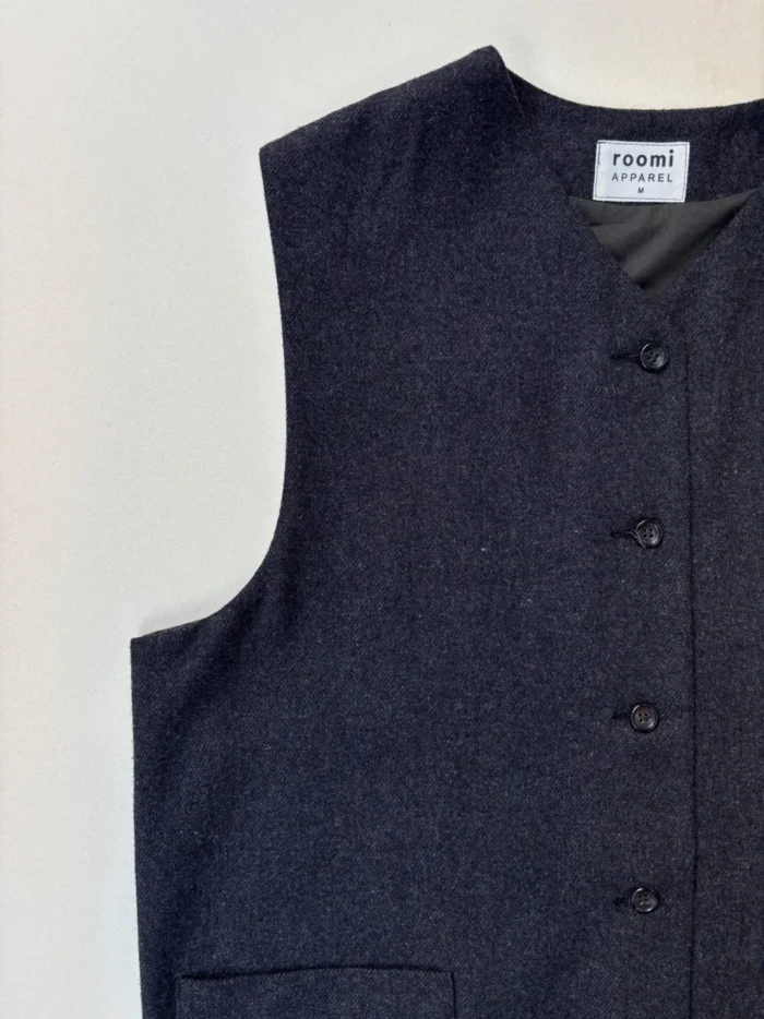 Kamali Waistcoat | Charcoal Wool - Image 4