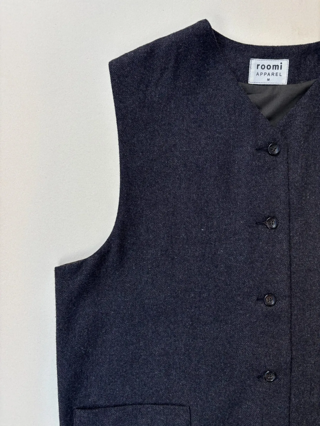 Kamali Waistcoat | Charcoal Wool - Image 4