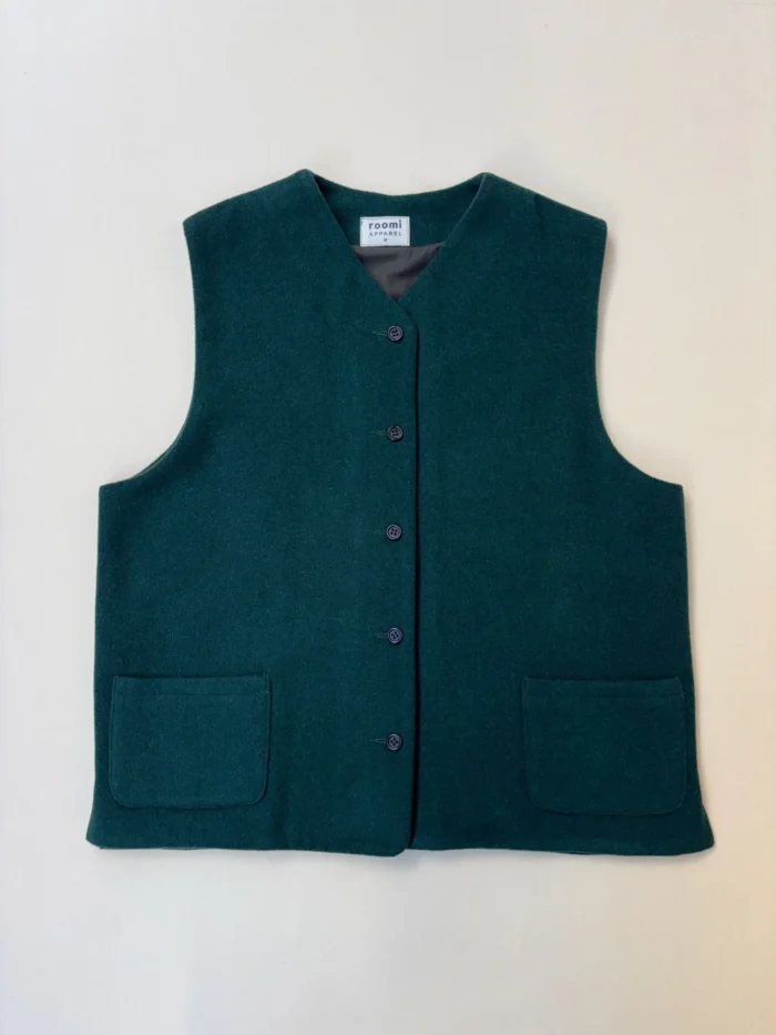 Kamali Waistcoat | Green Wool - Image 1