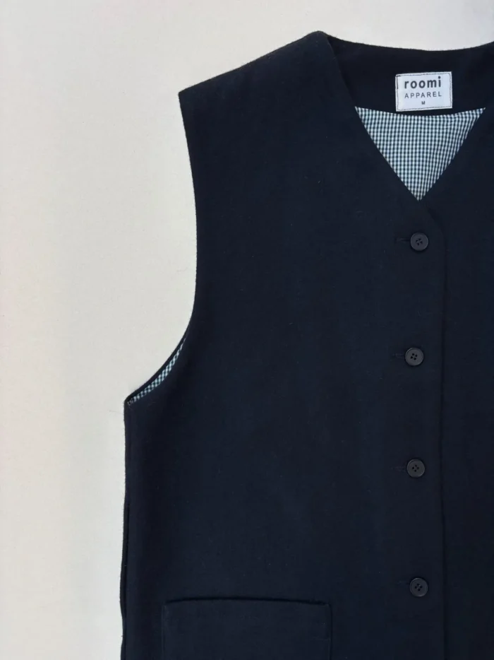 Kamali Waistcoat | Black Wool - Image 3