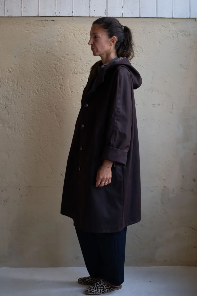 Drover Raincoat | Aubergine Waxed Cotton