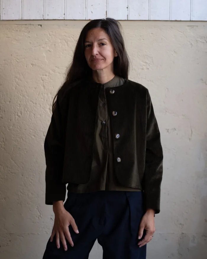 Maria Jacket | Dark Olive Brisbane Cord - Image 2