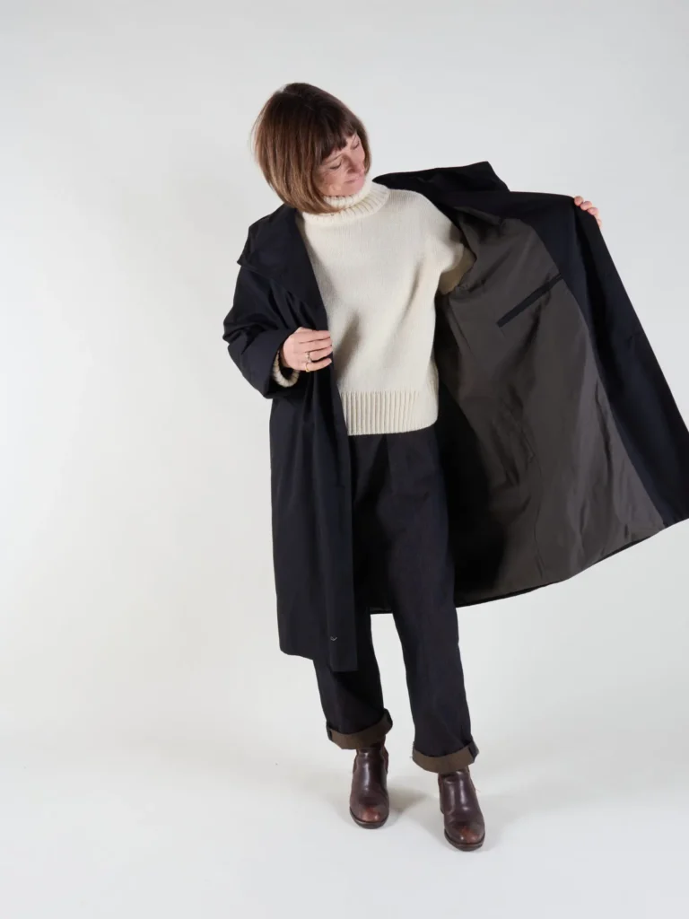 Drover Raincoat | Black Waxed Cotton