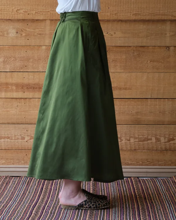 Coralie Skirt | Moss Green Silk
