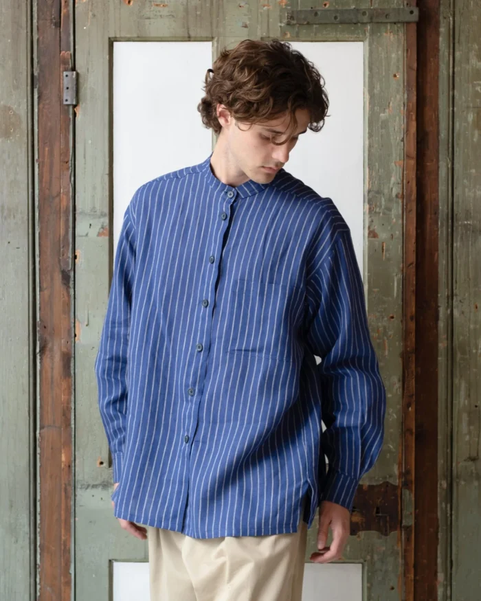 Panza Shirt | Indigo Striped Heavy Cotton - Image 1