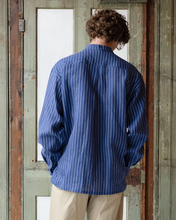 Panza Shirt | Indigo Striped Heavy Cotton