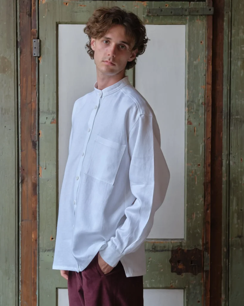 Panza Shirt | White Irish Linen