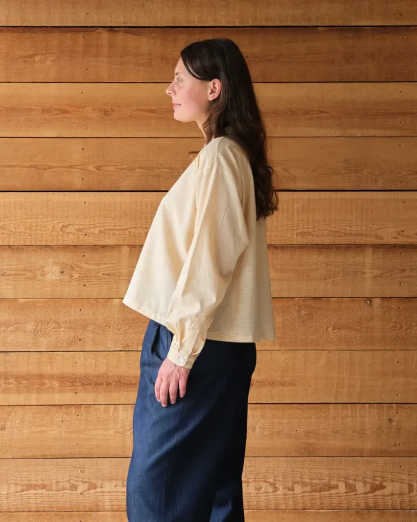 Etta Blouse | Yellow Handloom Cotton