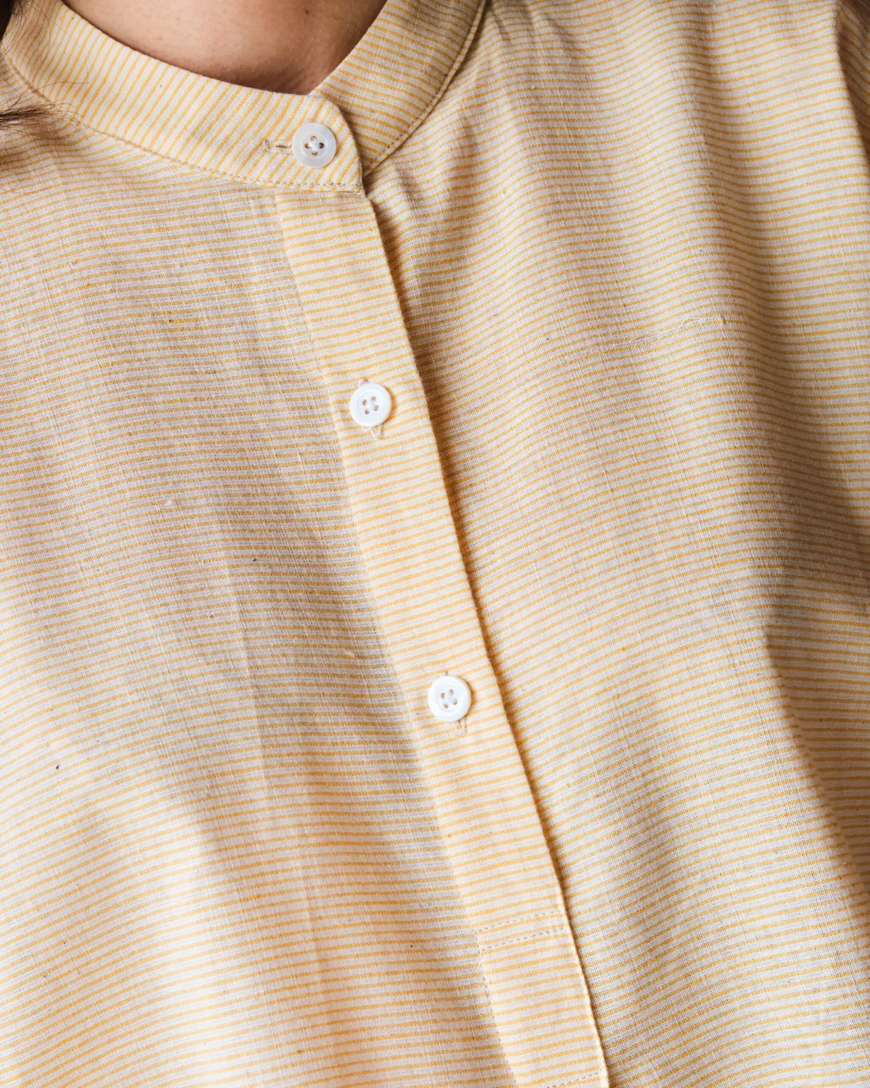 Etta Blouse | Yellow Handloom Cotton - Image 3