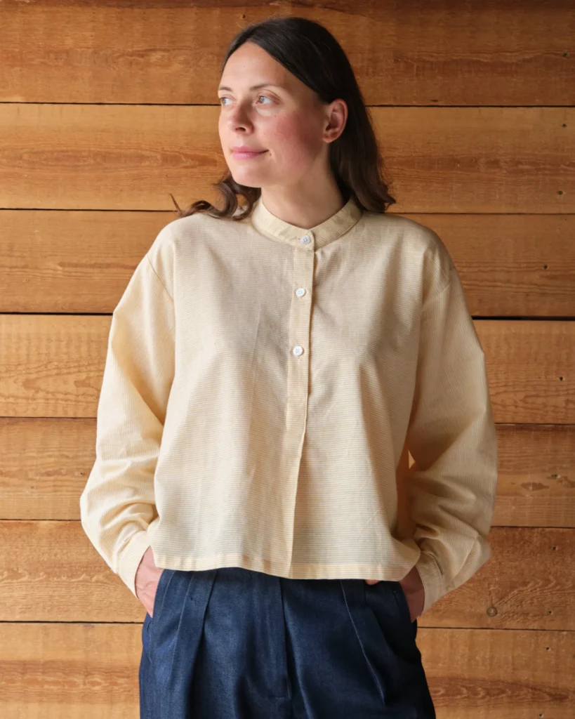 Etta Blouse | Yellow Handloom Cotton