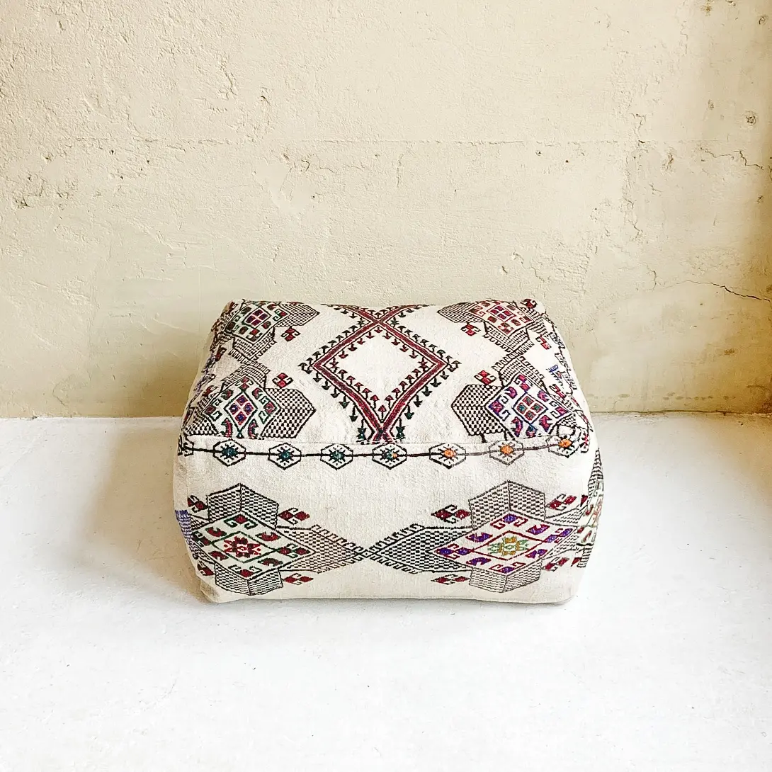 Vintage Kilim Pouffe - Image 1
