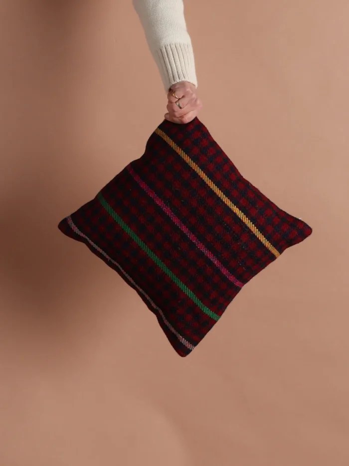 Checked Kilim Cushion - Image 1