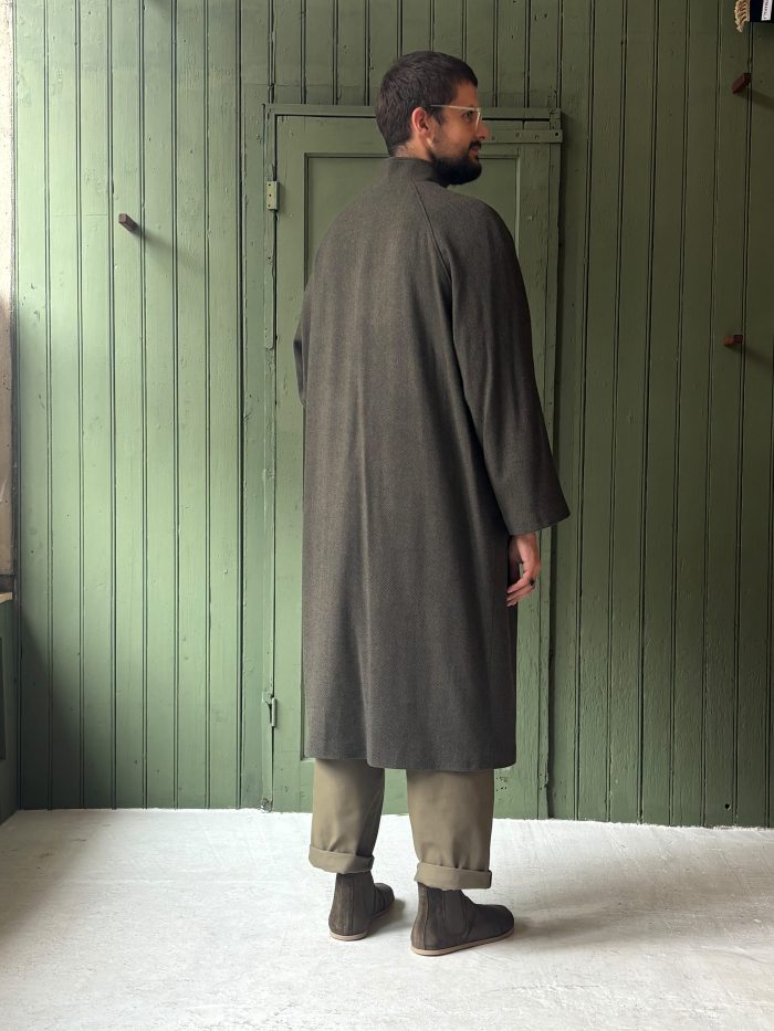 Hansom Overcoat | Brown Herringbone Wool - Image 1