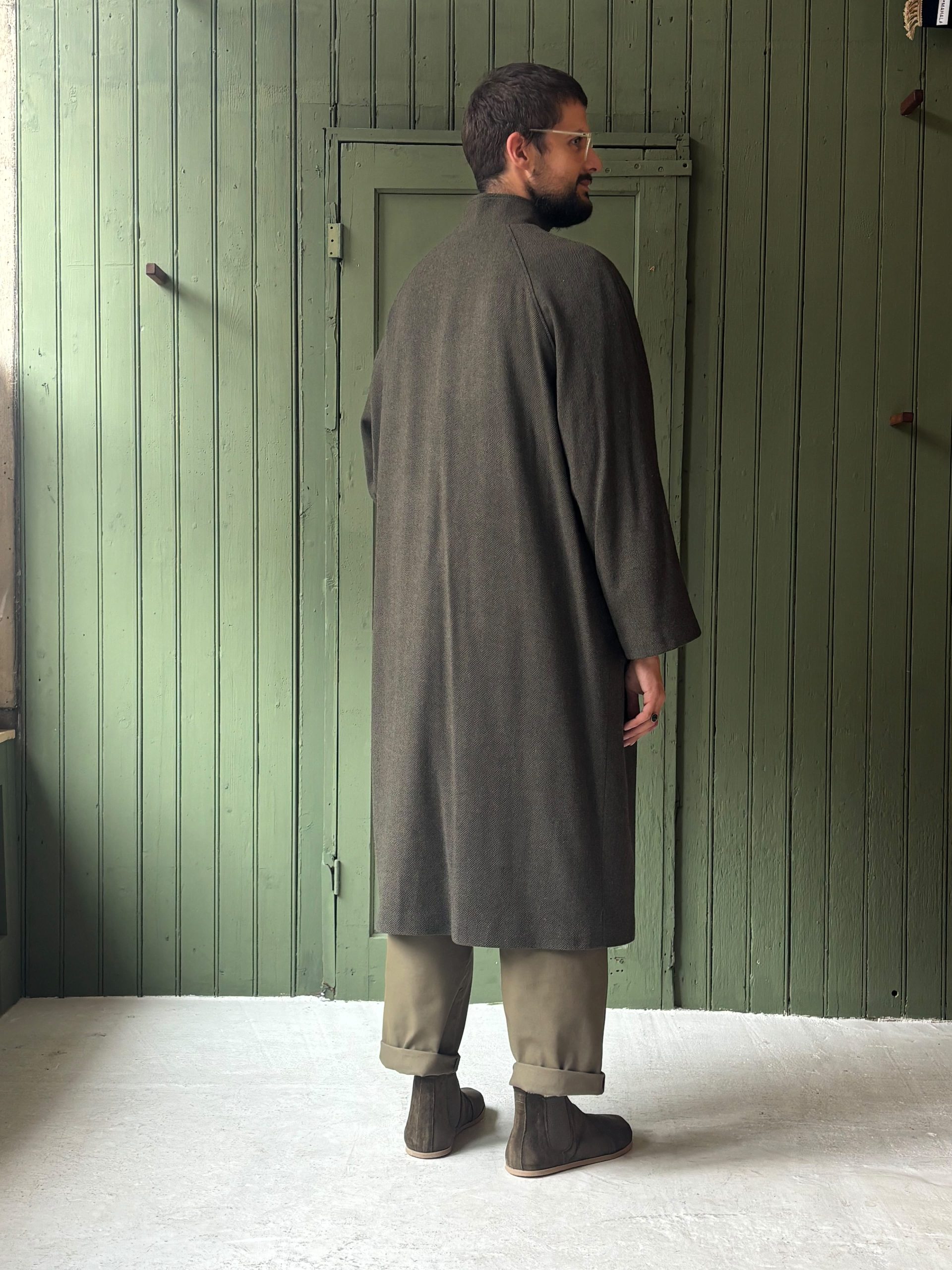 Hansom Overcoat | Brown Herringbone Wool - Image 1