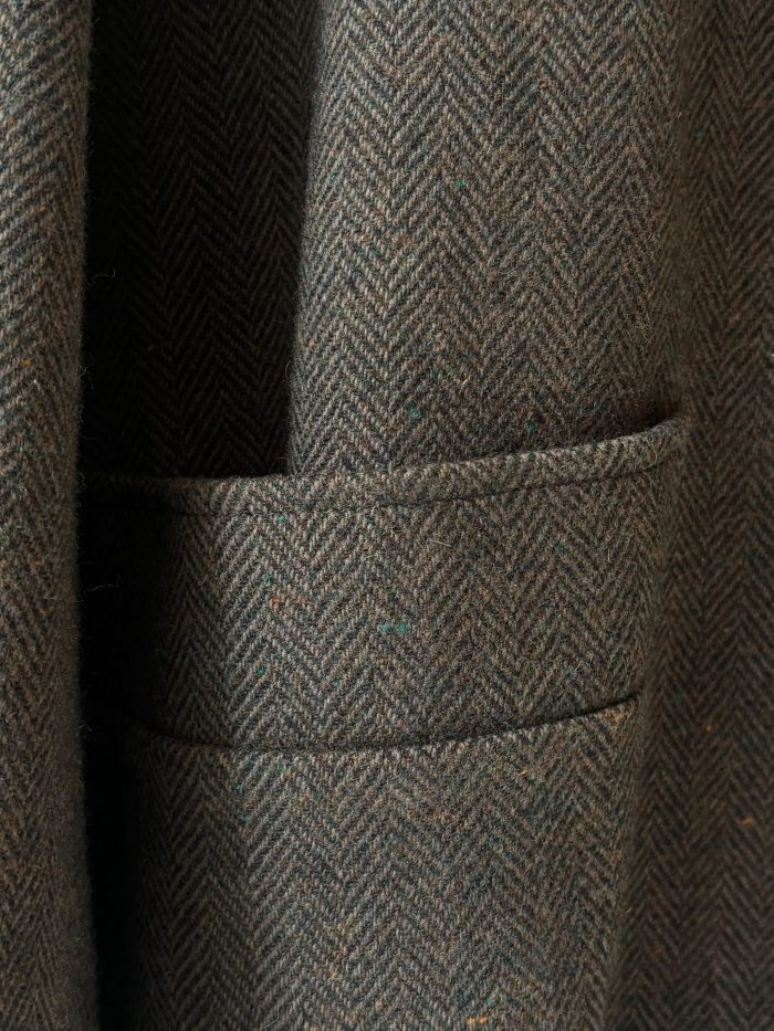Hansom Overcoat | Brown Herringbone Wool - Image 4