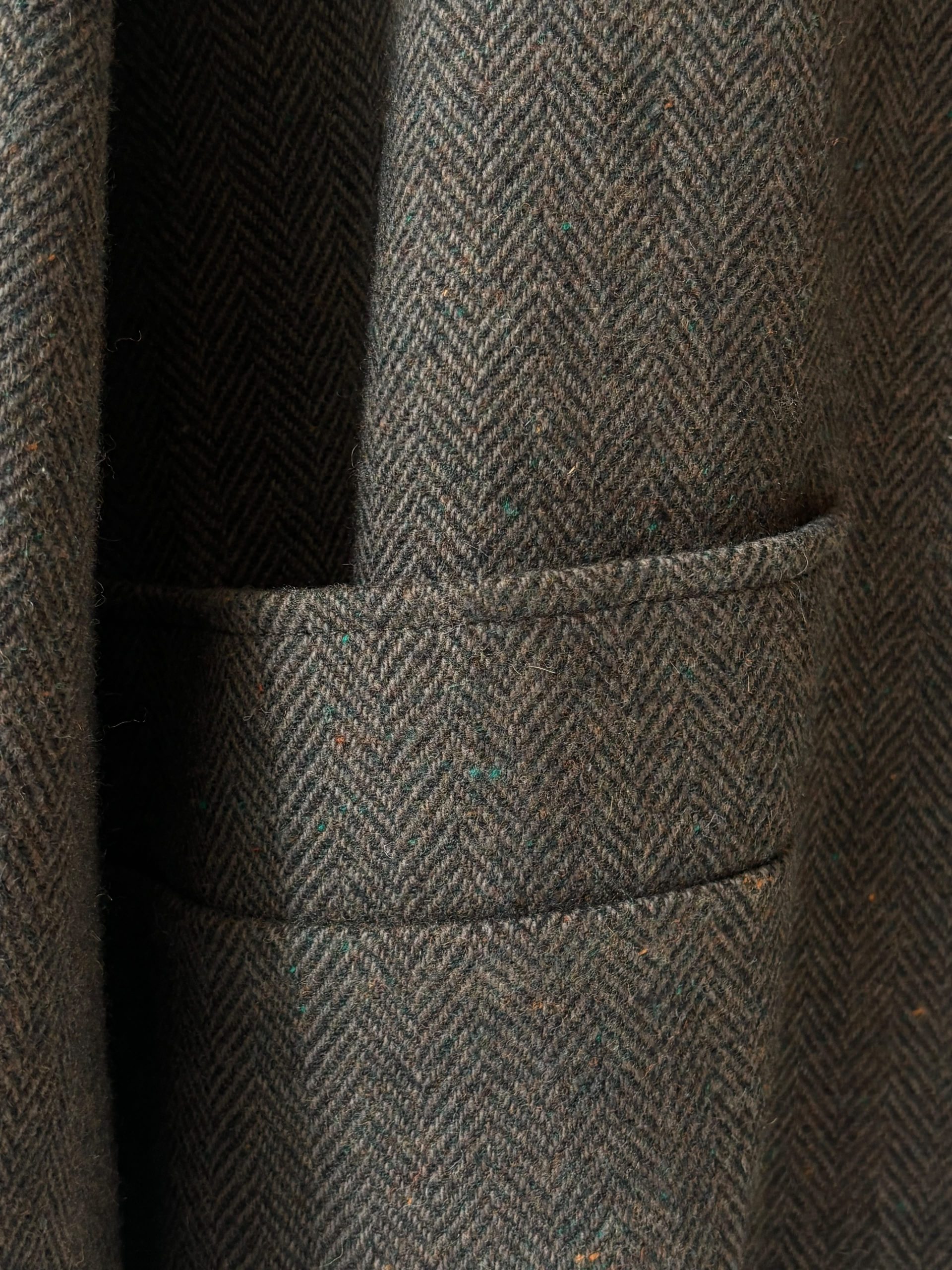 Hansom Overcoat | Brown Herringbone Wool - Image 4